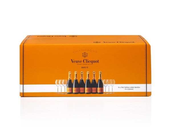 Veuve Clicquot 6 Bottles + 6 Glasses from $478